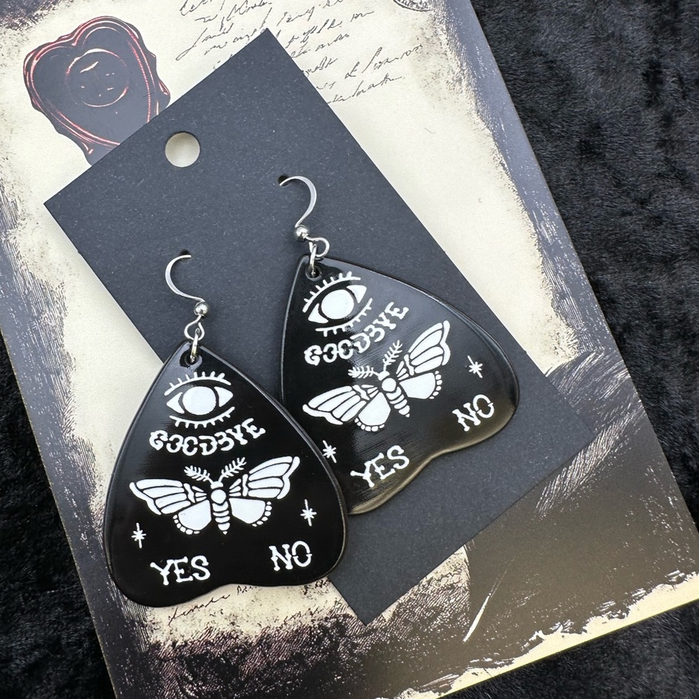 Black Ouija Planchette Earrings